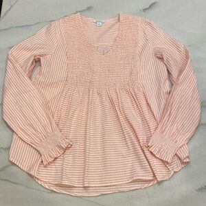 Sundance Blouse Size Small Pink White Stripes